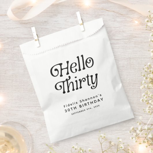 Hello Thirty Retro 30. Geburtstag Geschenktütchen (Ausgeschnitten)