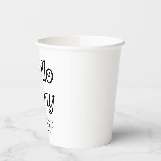 Hello Thirty Retro 30. Geburtstag Pappbecher (Links)