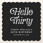 Hello Thirty Retro 30. Geburtstag Untersetzer (Vorderseite)