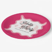 Hello Thirty Wavy Groovy 30. Geburtstag Pappteller (Schrägansicht)