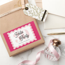 Hello Thirty Wavy Groovy 30. Geburtstag Rechteckiger Aufkleber