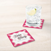 Hello Thirty Wavy Groovy 30. Geburtstag Rechteckiger Pappuntersetzer (Vor Ort)