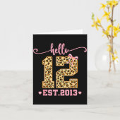 Hello Twelve Est 2013 12th Birthday Coquette Bow L Karte (Gelbe Blume)