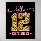 Hello Twelve Est 2013 12th Birthday Coquette Bow L Poster (Vorne)