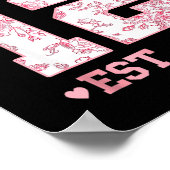 Hello Twelve Est 2013 12th Birthday Girl Coquette  Poster (Ecke)