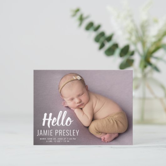 HELLO-Typografie Postkarte (Stehend Vorderseite)