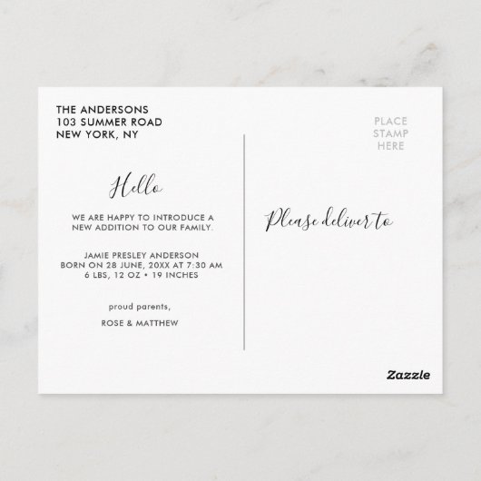 HELLO-Typografie Postkarte (Rückseite)