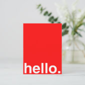 HELLO Typografy Greeting Postkarte (Stehend Vorderseite)