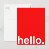 HELLO Typografy Greeting Postkarte (Vorne/Hinten)