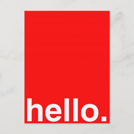 HELLO Typografy Greeting Postkarte (Vorderseite)