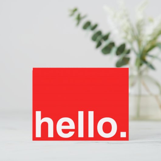 HELLO Typografy Greeting Postkarte (Stehend Vorderseite)