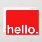HELLO Typografy Greeting Postkarte (Vorne/Hinten)
