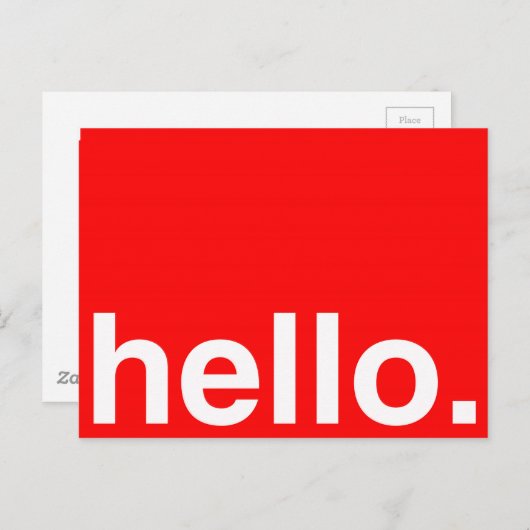 HELLO Typografy Greeting Postkarte (Vorne/Hinten)