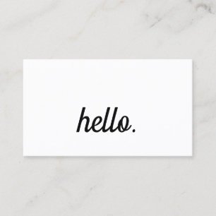 Hello Typografy Script Schwarz-weiß Minimalistisch Visitenkarte