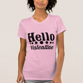Hello Valentine Cute Heart Typography Valentine T-Shirt