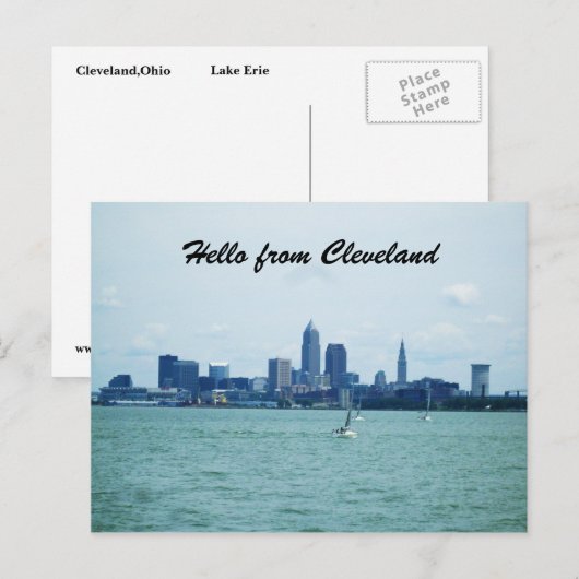HELLO VON CLEVELAND Postcard Postkarte (Vorne/Hinten)
