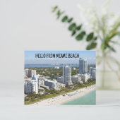 HELLO VON MIAMI BEACH FLORIDA POSTCARD POSTCARD POSTKARTE (Stehend Vorderseite)