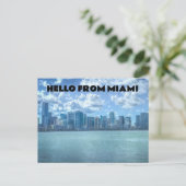 HELLO VON MIAMI FLORIDA SKYLINE POSTCARDS POSTKARTE (Stehend Vorderseite)