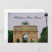 HELLO VON PARIS Postkarte (Vorne/Hinten)