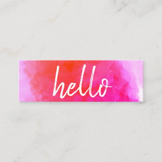 Hello Watercolor Vibrant Mini Visitenkarte (Vorderseite)