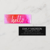 Hello Watercolor Vibrant Mini Visitenkarte (Vorne/Hinten)