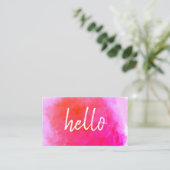 Hello Watercolor Vibrant Visitenkarte (Stehend Vorderseite)
