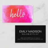 Hello Watercolor Vibrant Visitenkarte (Vorne/Hinten)