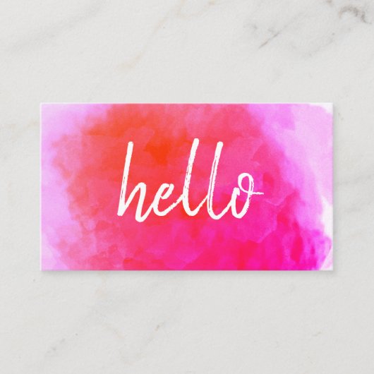 Hello Watercolor Vibrant Visitenkarte (Vorderseite)