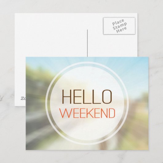 Hello Weekend 2 Postkarte (Vorne/Hinten)