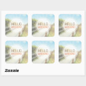 Hello Weekend 2 Quadratischer Aufkleber (Blatt)