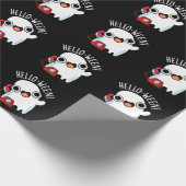 Hello-ween Funny Ghost Pun Dark BG Geschenkpapier (Ecke)
