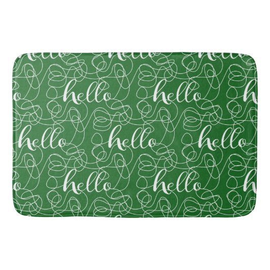 HELLO-weißes, nahtloses Muster mit LINES Badematte (Vorderseite)