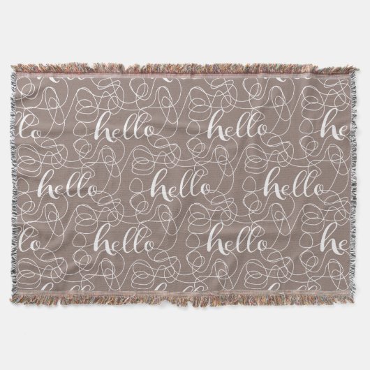 HELLO-weißes, nahtloses Muster mit LINES Decke (Vorderseite)