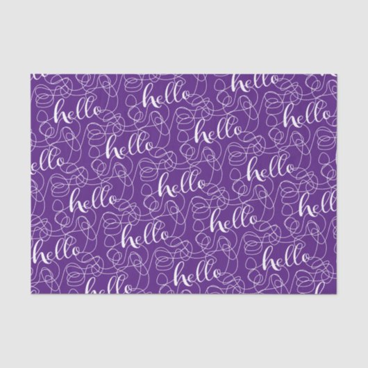 HELLO-weißes, nahtloses Muster mit LINES Seidenpapier (Vorderseite)