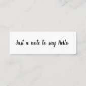 Hello/Welcome Little One Mini Business Card Mini Visitenkarte (Rückseite)