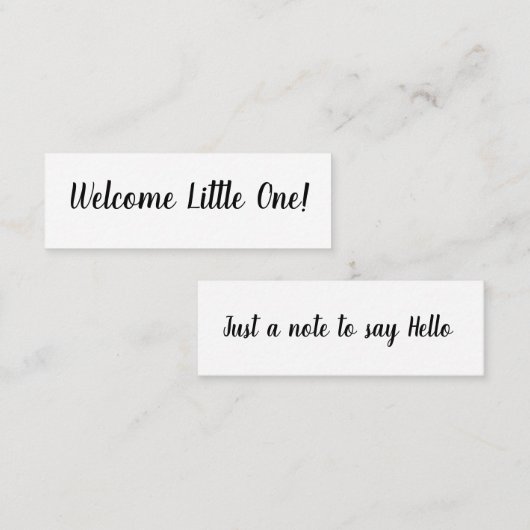 Hello/Welcome Little One Mini Business Card Visitenkarte (Vorne/Hinten)