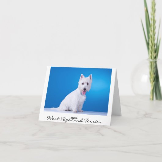 Hello West Highland Terrier Blank Note Card Karte (Rückseite)