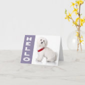Hello White Maltese Puppy Dog Blank Note Card Karte (Gelbe Blume)