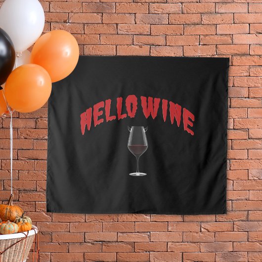 Hello Wine - Ein Halloween-Foto-Stand Wandteppich