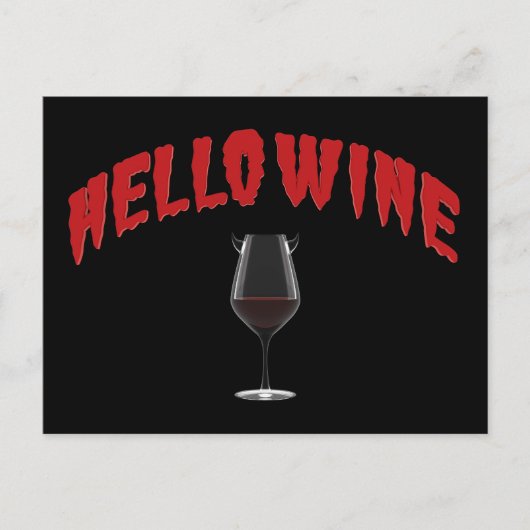 Hello Wine - Eine Halloween-Leckerei Postkarte (Vorderseite)