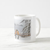 Hello Winter Couple Foto Kaffeetasse (VorderseiteRechts)