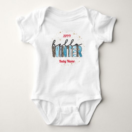 Hello Winter Customize Baby Strampler (Vorderseite)