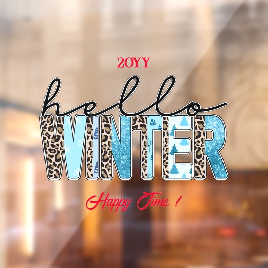 Hello Winter Customize Fensteraufkleber (Blatt 2)