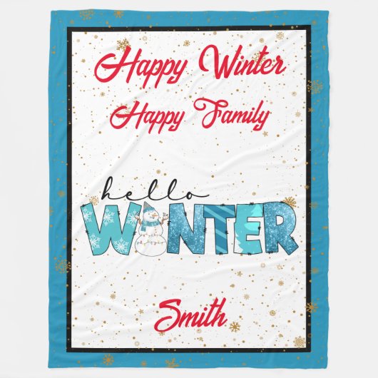 Hello Winter Customize Fleecedecke (Vorderseite)