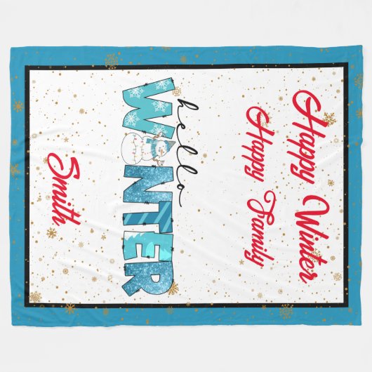 Hello Winter Customize Fleecedecke (Vorderseite (Horizontal))