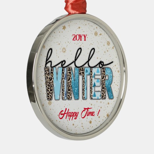 Hello Winter Customize Ornament Aus Metall (Rechts)