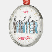Hello Winter Customize Ornament Aus Metall (Links)