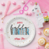 Hello Winter Customize Pappteller (Party)