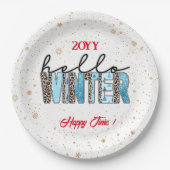 Hello Winter Customize Pappteller (Vorderseite)