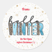 Hello Winter Customize Runder Aufkleber (Vorderseite)